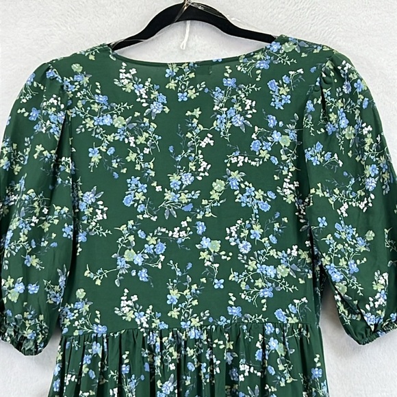 Angels Women’s Dress Size S Green & Blue Floral Elastic Front Tiered Skirt NWT - Picture 7 of 13